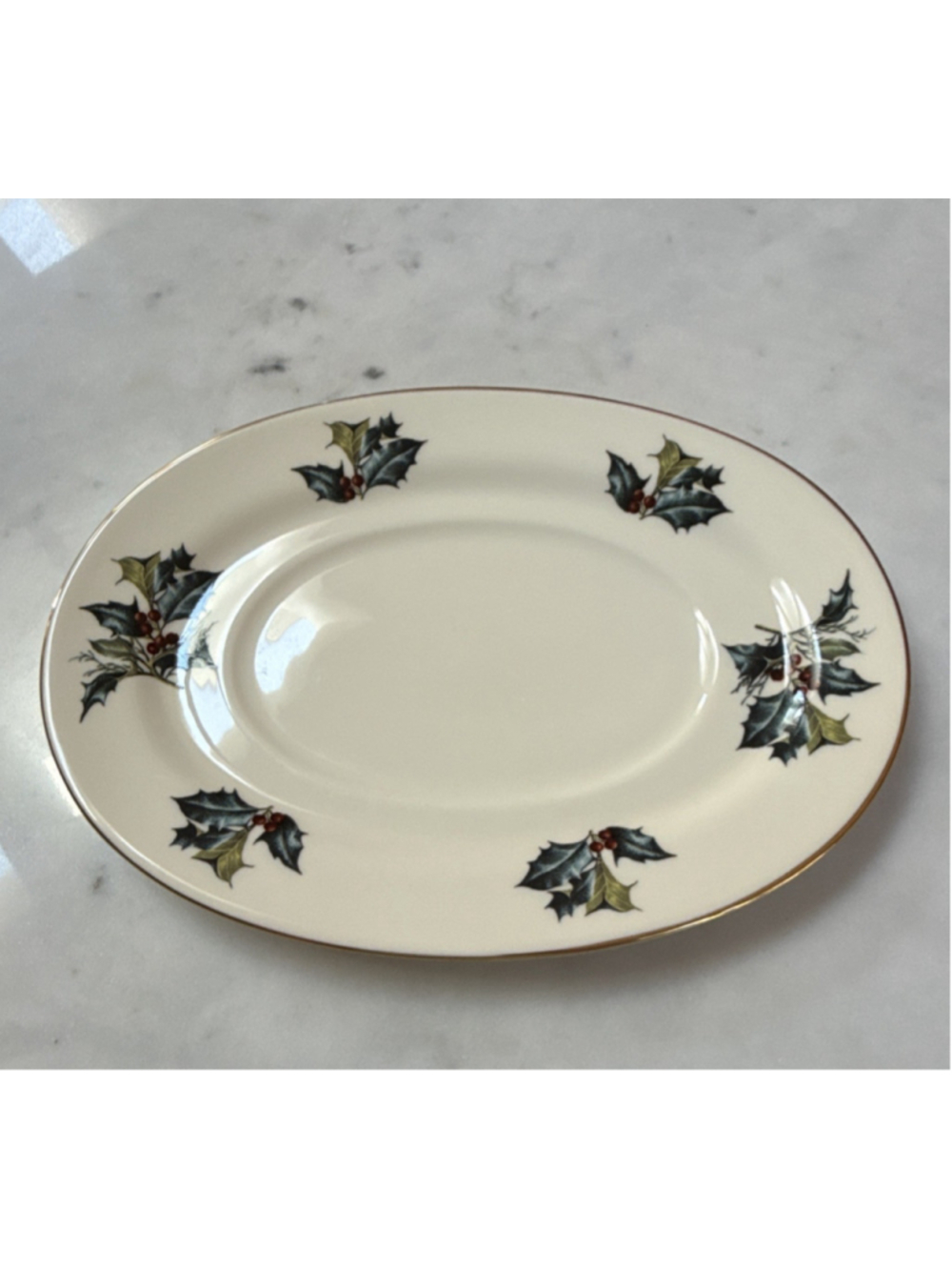 Lenox Winter Greetings Gravy Boat Underplate Holly Fine Ivory China Replacement